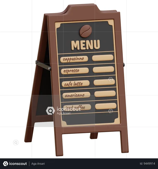 Coffee Menu Board  3D Icon