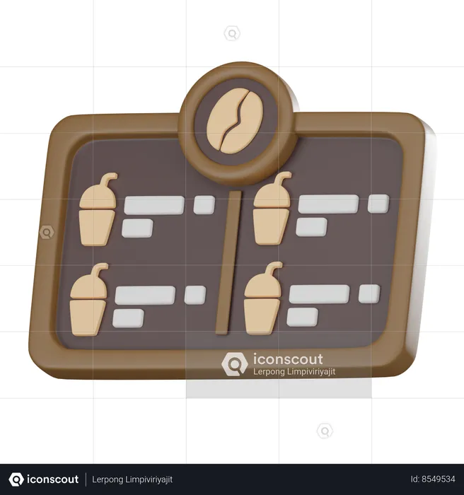 Coffee Menu List  3D Icon