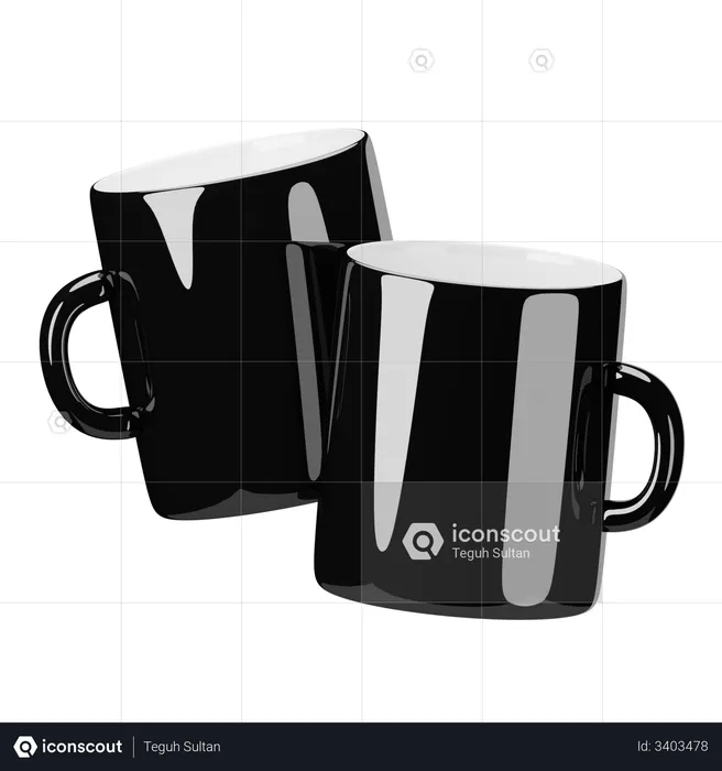Coffee Mugs  3D Illustration
