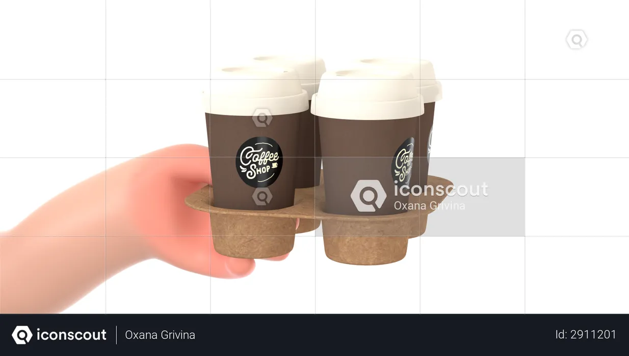 Coffee order  3D Illustration