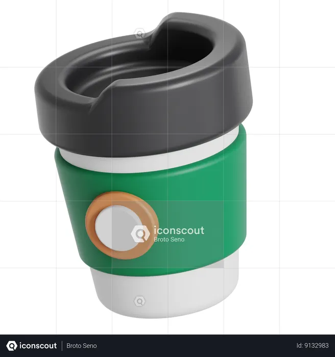 Coffee paper cup  3D Icon