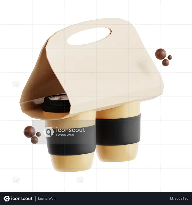 Coffee Paper Tray  3D Icon