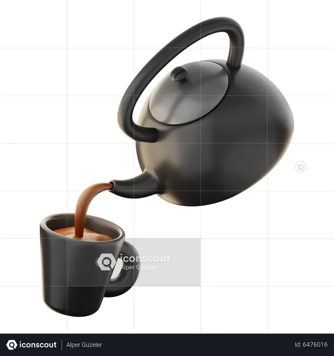 Coffee Pot And Cup  3D Icon