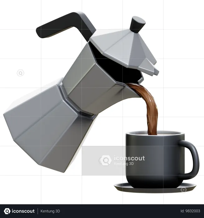 Coffee Pour  3D Icon