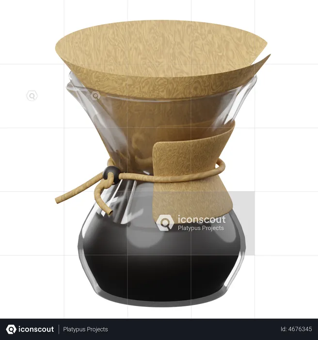 Coffee Pour Over  3D Illustration