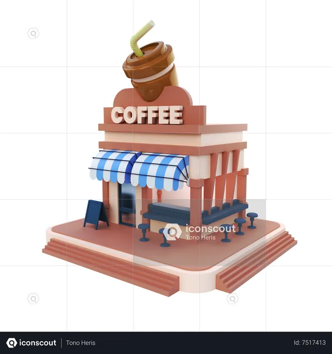 Coffee Shop  3D Icon