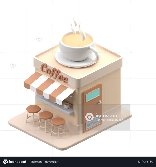 Coffee Shop  3D Icon