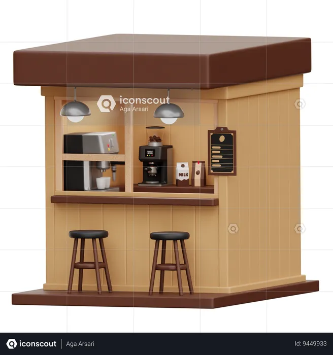 Coffee Shop  3D Icon