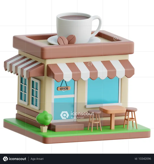 Coffee Shop  3D Icon