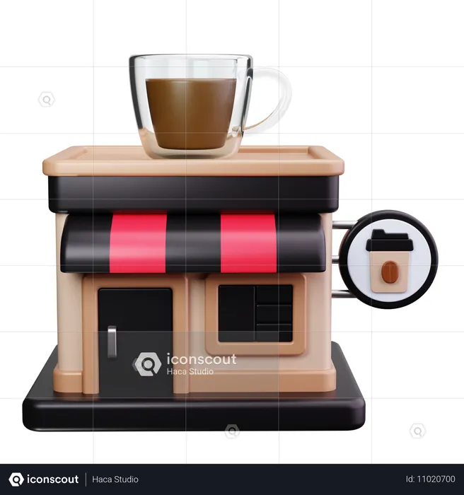 Coffee Shop  3D Icon