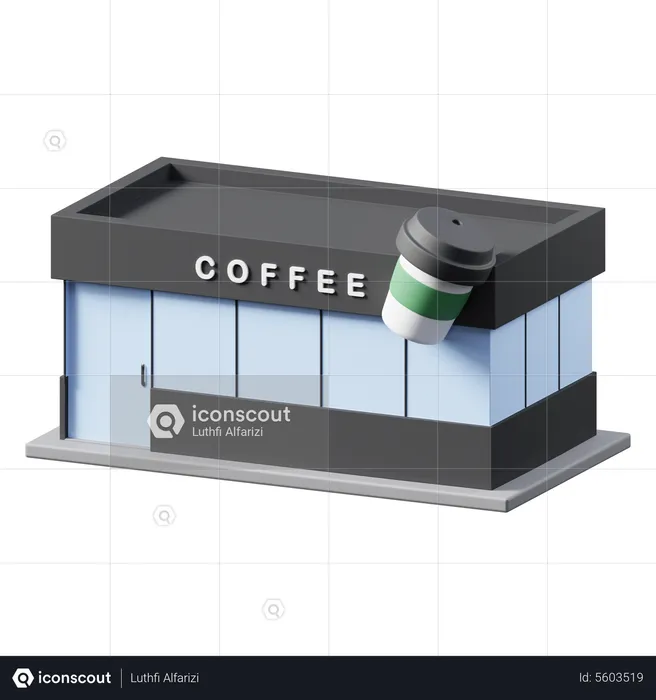 Coffee Shop  3D Illustration