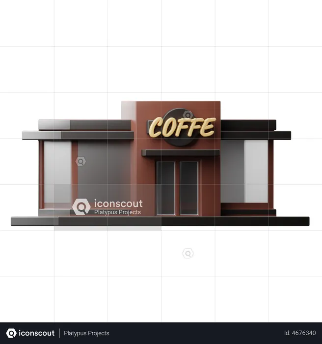 Coffee Shop  3D Illustration