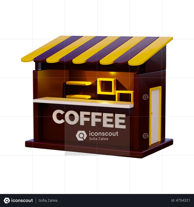 Coffee Shop  3D Illustration