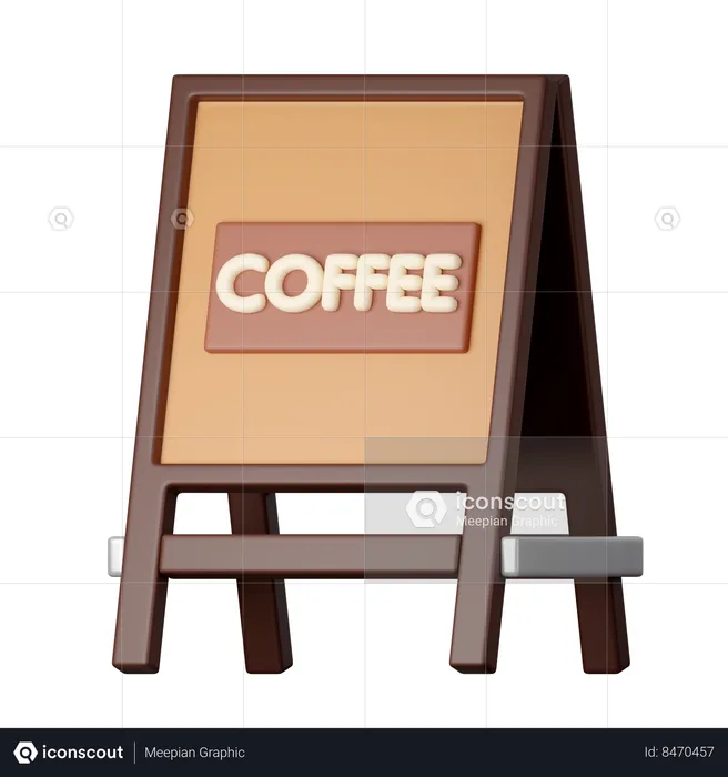 Coffee Shop Board  3D Icon