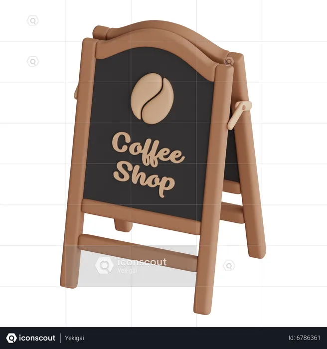 Coffee Shop Board  3D Icon