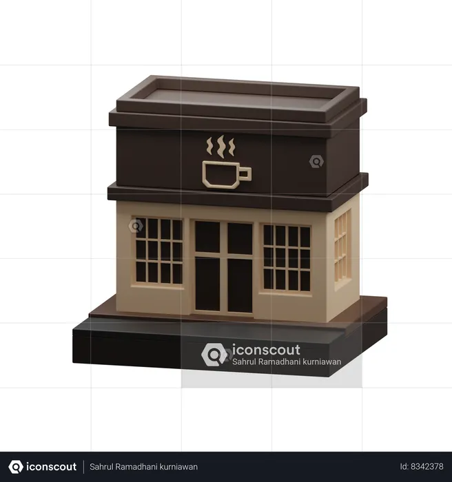 Coffee shop building  3D Icon