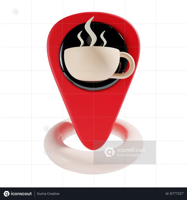 Coffee Shop Location  3D Icon