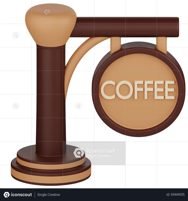 Coffee Signboard  3D Icon