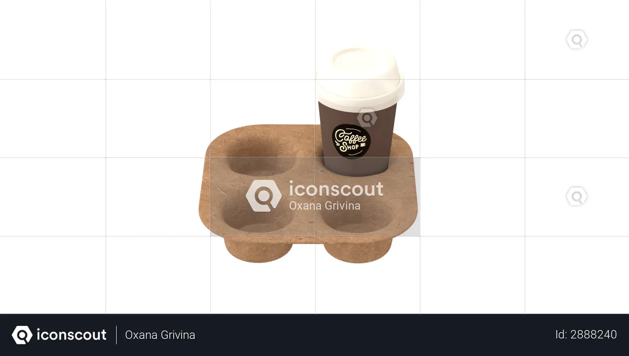 Coffee tray  3D Illustration