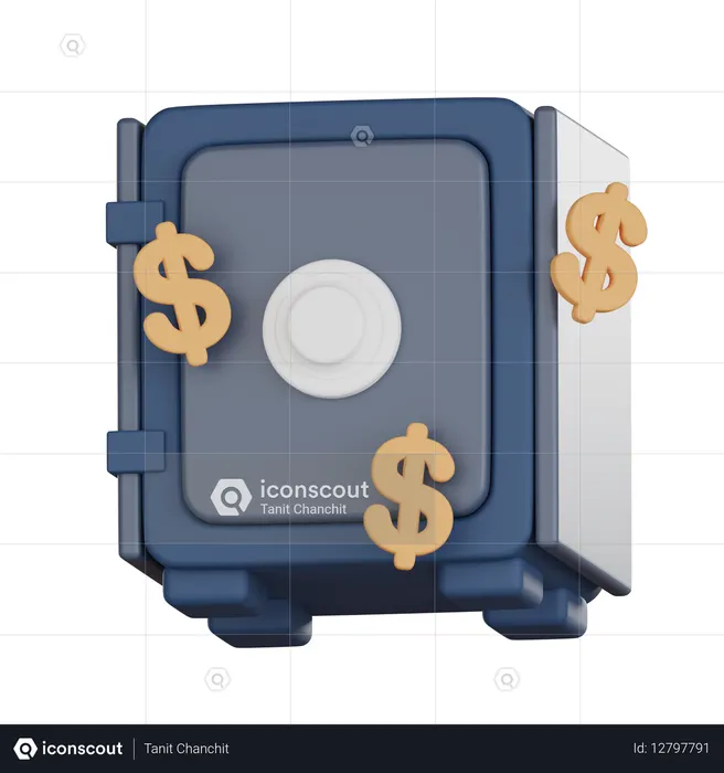 Coffre-fort bancaire  3D Icon