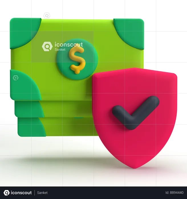 Billet de banque sécurisé  3D Icon