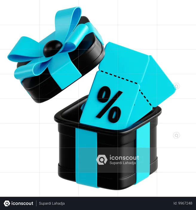 Boîte avec coupon de réduction  3D Icon