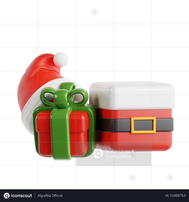 Coffret cadeau père Noël  3D Icon