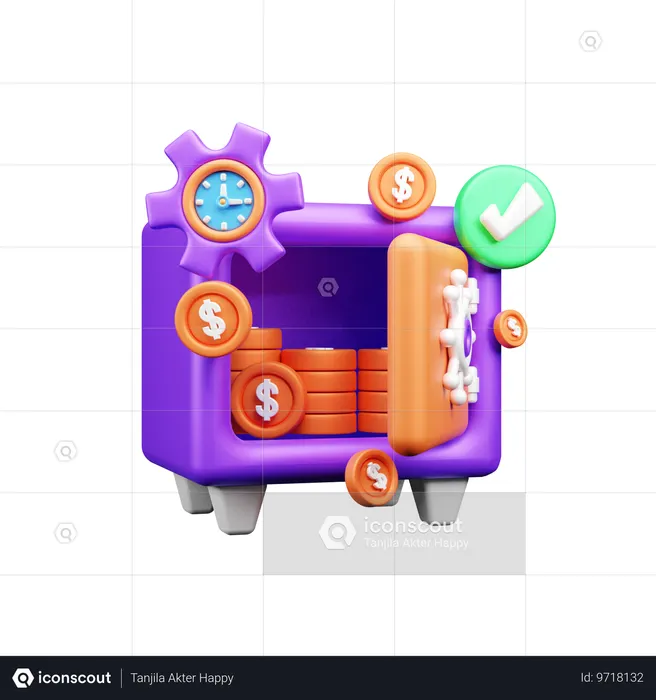 Cofre de dinheiro  3D Icon