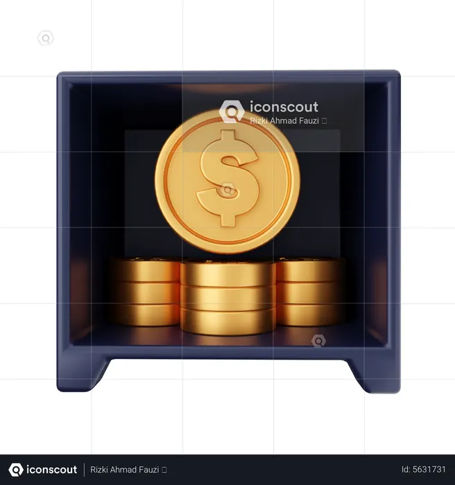 Cofre de dólar  3D Icon