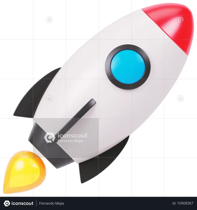 Cohete espacial  3D Icon