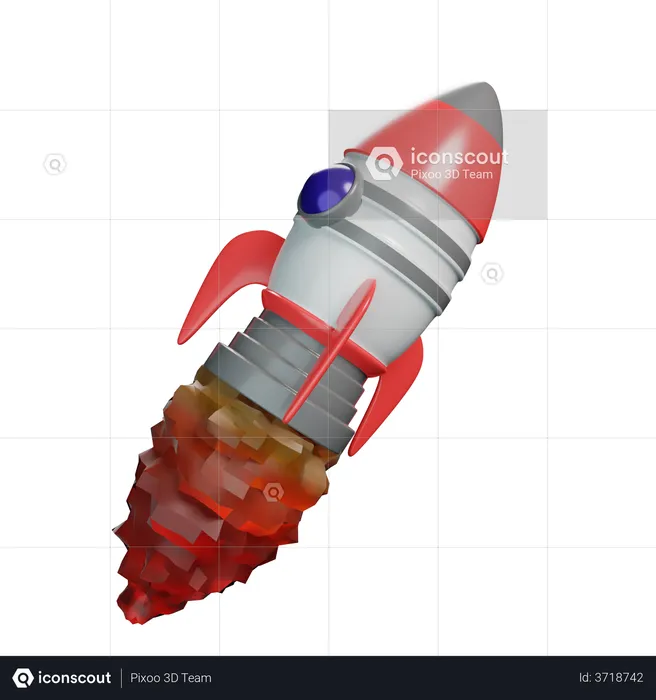 Cohete espacial  3D Illustration