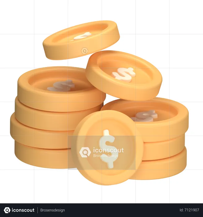 Coin big stack  3D Icon