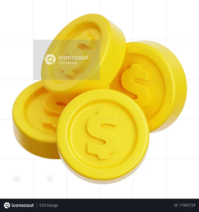 동전 묶음  3D Icon