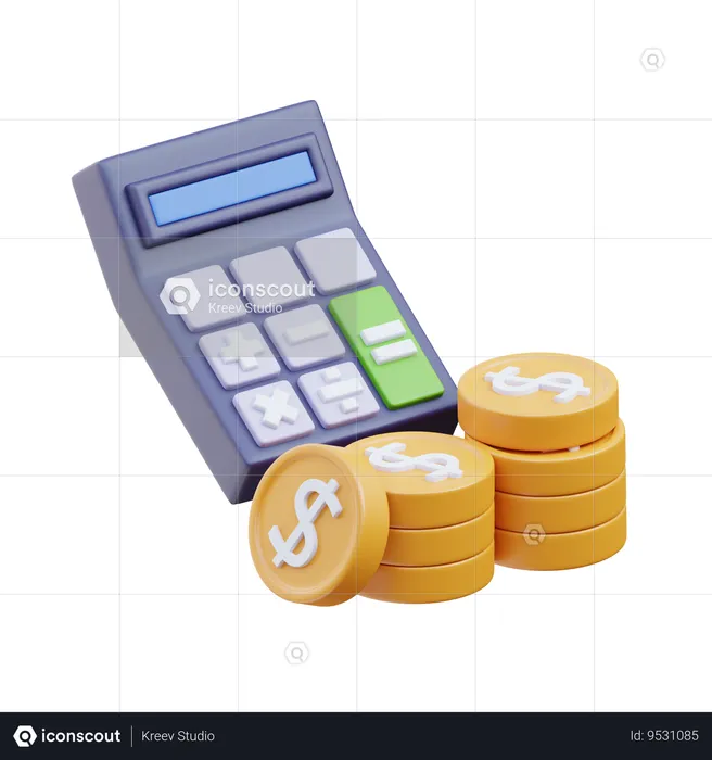 Coin Calculator  3D Icon