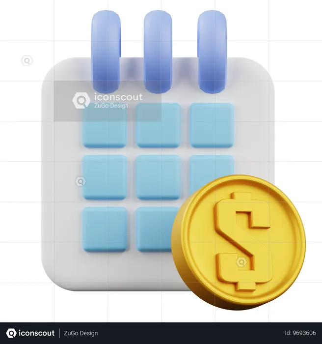 Coin Calendar  3D Icon