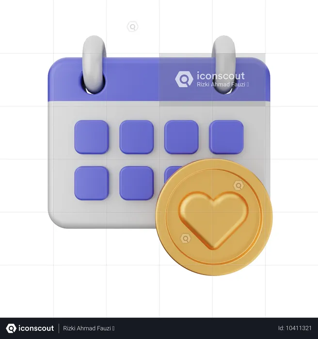 Coin Calendar  3D Icon