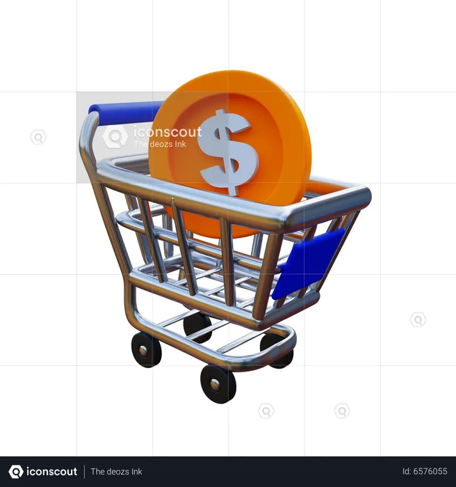 Coin Cart  3D Icon