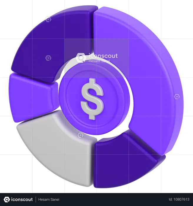 Coin Chart  3D Icon