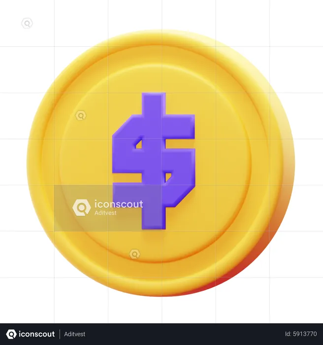 COIN DOLAR  3D Icon