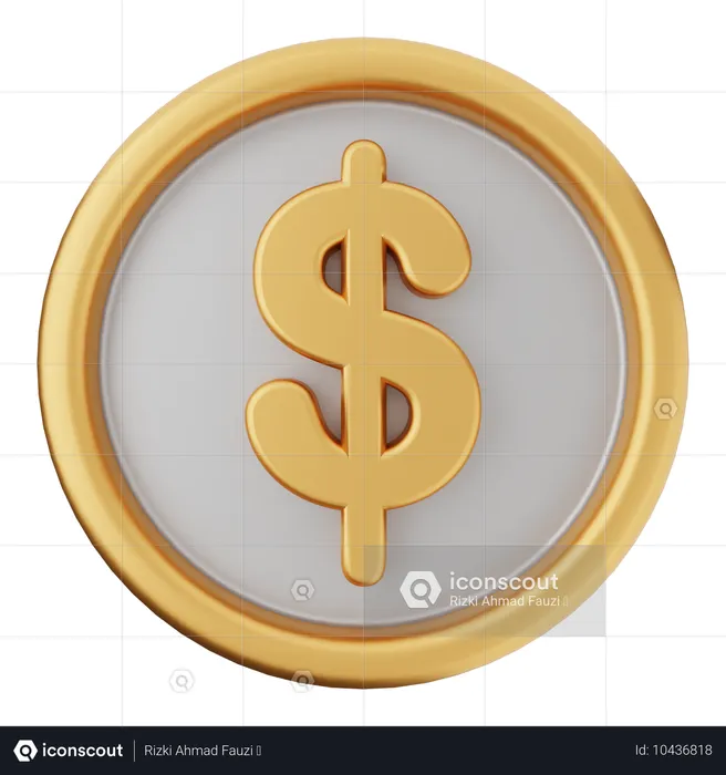 Coin Dollar  3D Icon