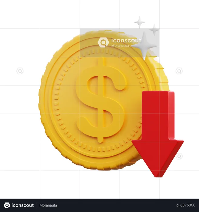 Coin down  3D Icon