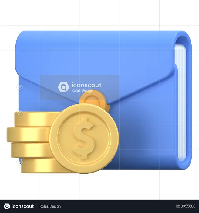 Coin envelope  3D Icon