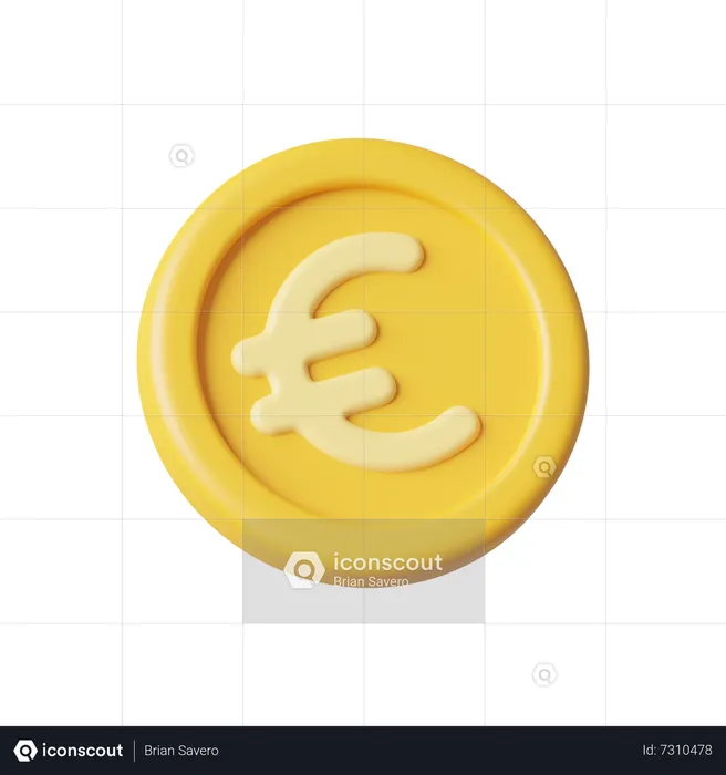 Coin Euro  3D Icon