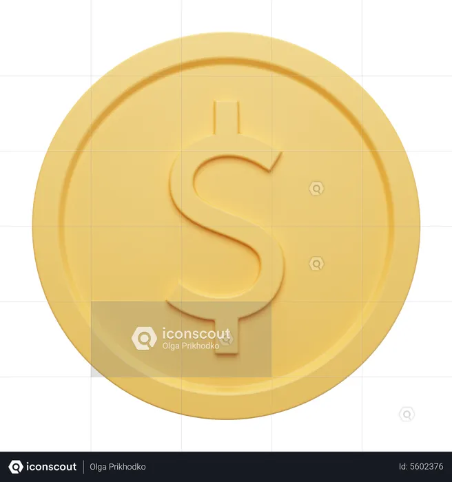 Coin Gold Usd  3D Icon