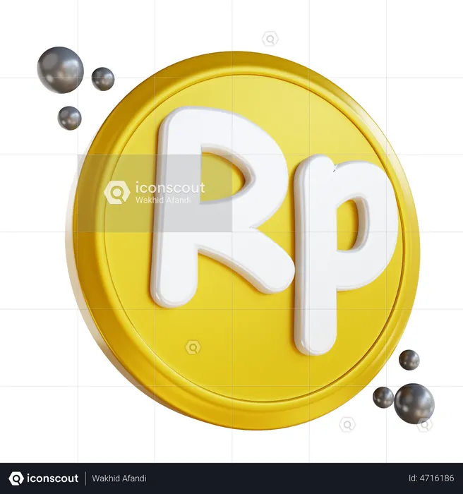 Coin Indonesian Rupiah  3D Illustration
