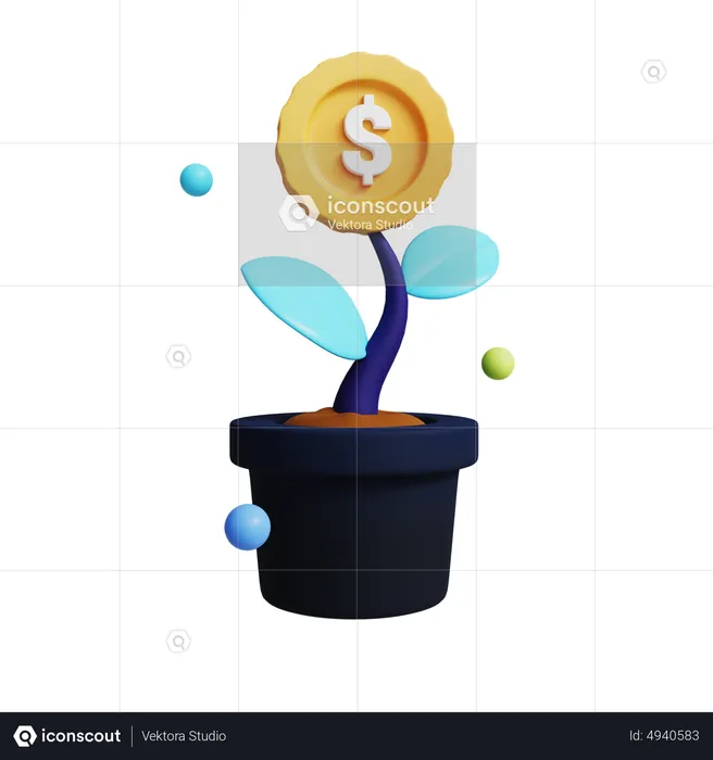 Coin Interest  3D Icon