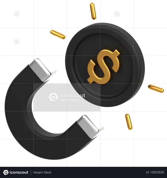 Coin Magnet  3D Icon