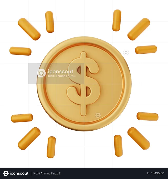 Coin Money Dollar  3D Icon