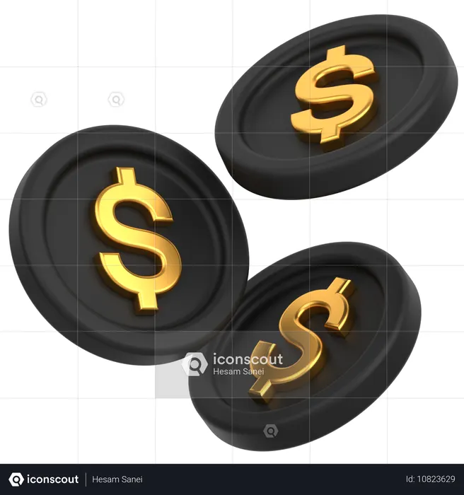 Coin On Air  3D Icon