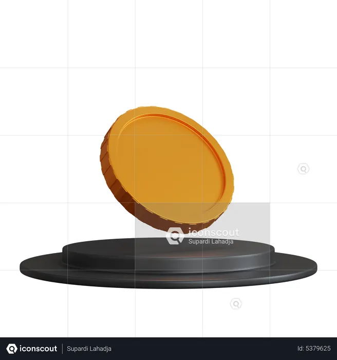 Coin On The Podium  3D Icon